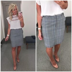 Halogen Plaid Business Skirt w Pockets, Size 4